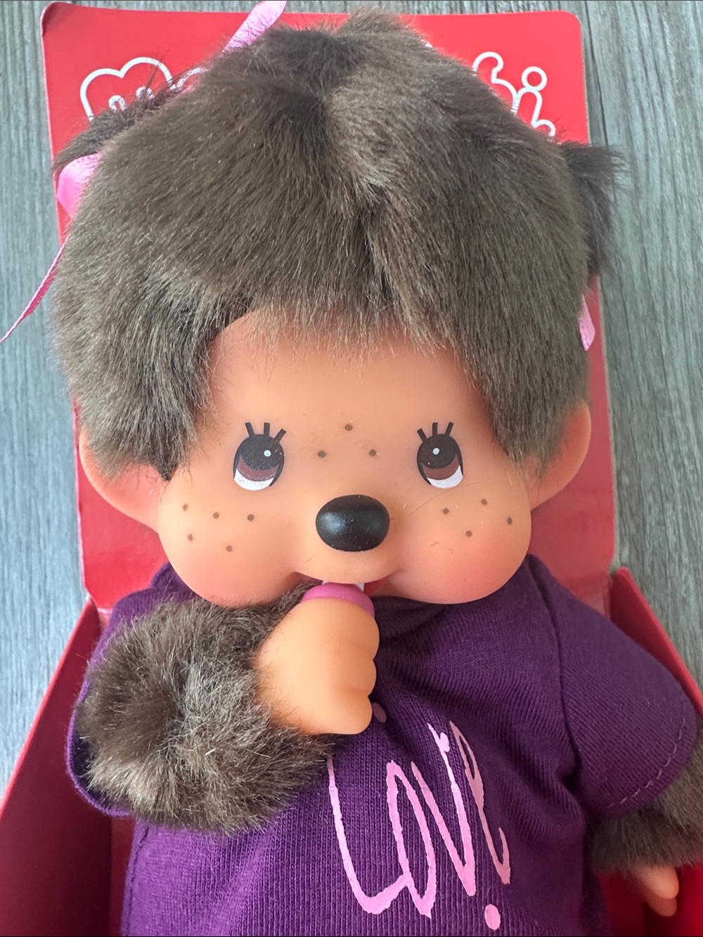 Monchhichi Plush Doll in Purple 'Love' tee dress - Picture 3 of 7